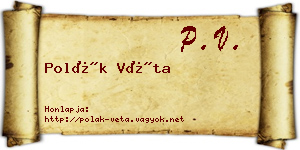 Polák Véta névjegykártya